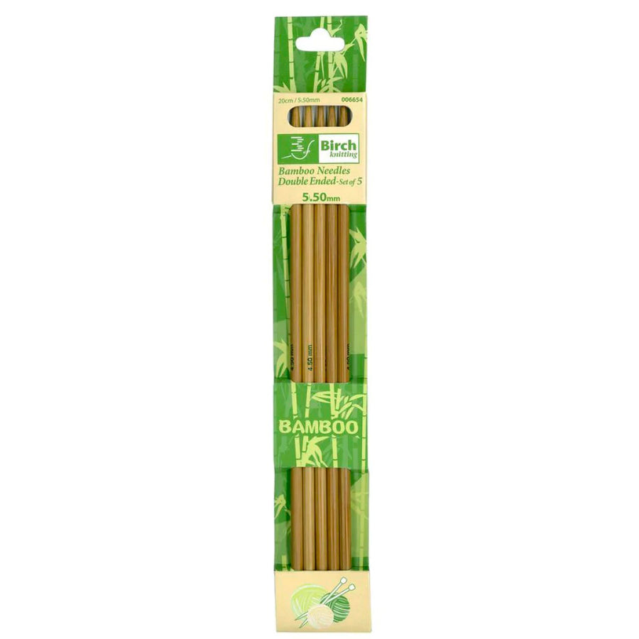 Birch Bamboo Double Pointed Knitting Needles 20cm Set of 5