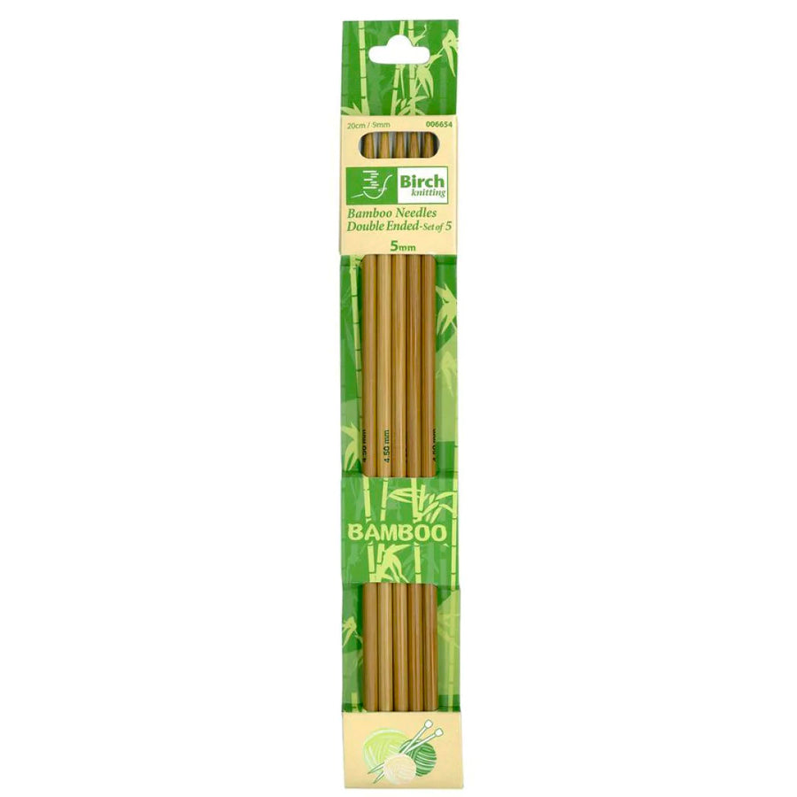 Birch Bamboo Double Pointed Knitting Needles 20cm Set of 5