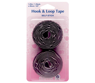 Hemline Hook & Loop - Tape Self-Stick - Black