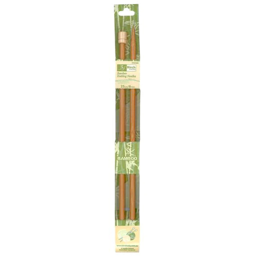 Birch Bamboo Single Pointed Knitting Needles 25cm
