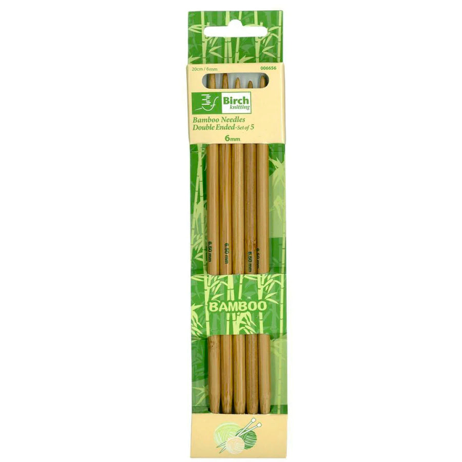 Birch Bamboo Double Pointed Knitting Needles 20cm Set of 5