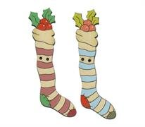 BUTTONS - MDF XMAS STOCKINGS 2PCS