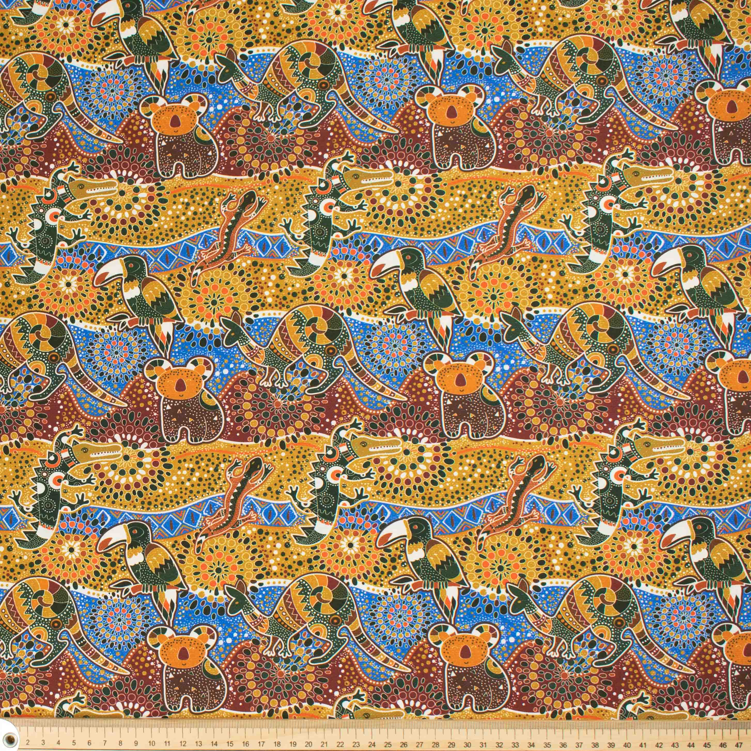 Australiana/Aboriginal Inspired Cotton Prints Design-4