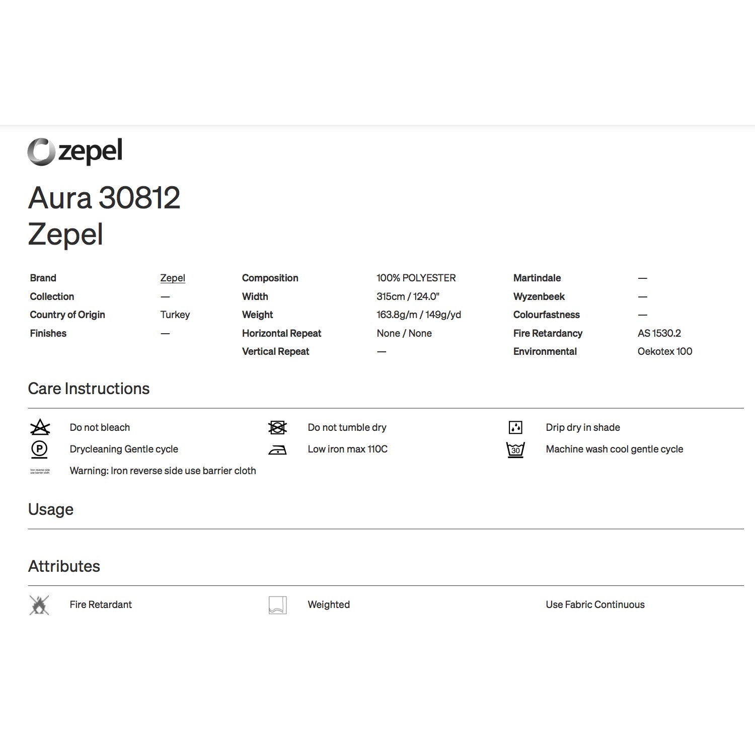 Aura by Zepel 315cm Curtain Sheer Fabric