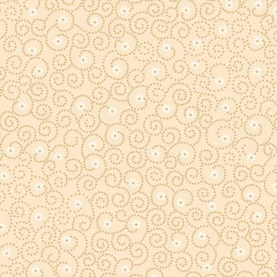 Blank Quilting Beige Small Swirl Beige Cotton Prints