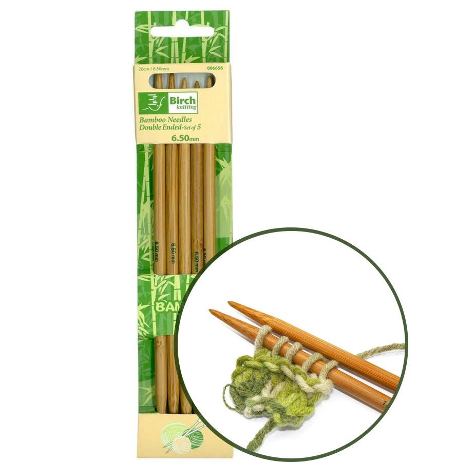 Birch Bamboo Double Pointed Knitting Needles 20cm Set of 5