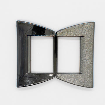 Fashion Scarf Brooch Buckle T Shirt Belt Clip Design-3 Bowknot Silver Grey 85mm x 65mm