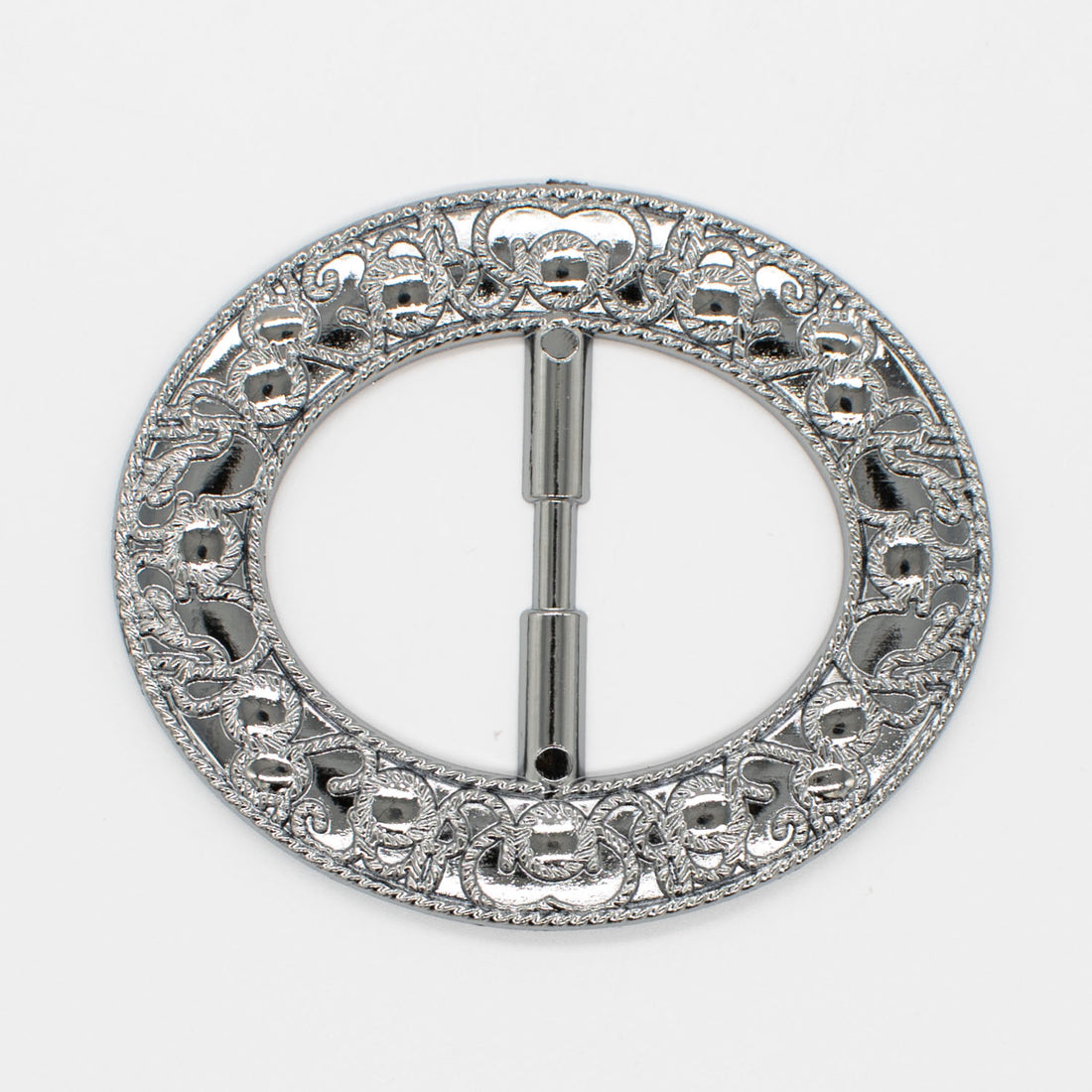 Fashion Scarf Brooch Buckle T Shirt Belt Clip Ring Design-5 Silver 90mm x 70mm