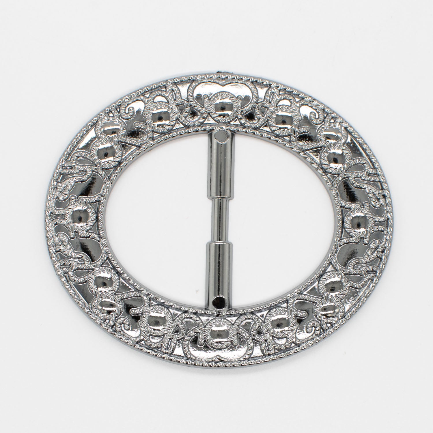 Fashion Scarf Brooch Buckle T Shirt Belt Clip Ring Design-5 Silver 90mm x 70mm