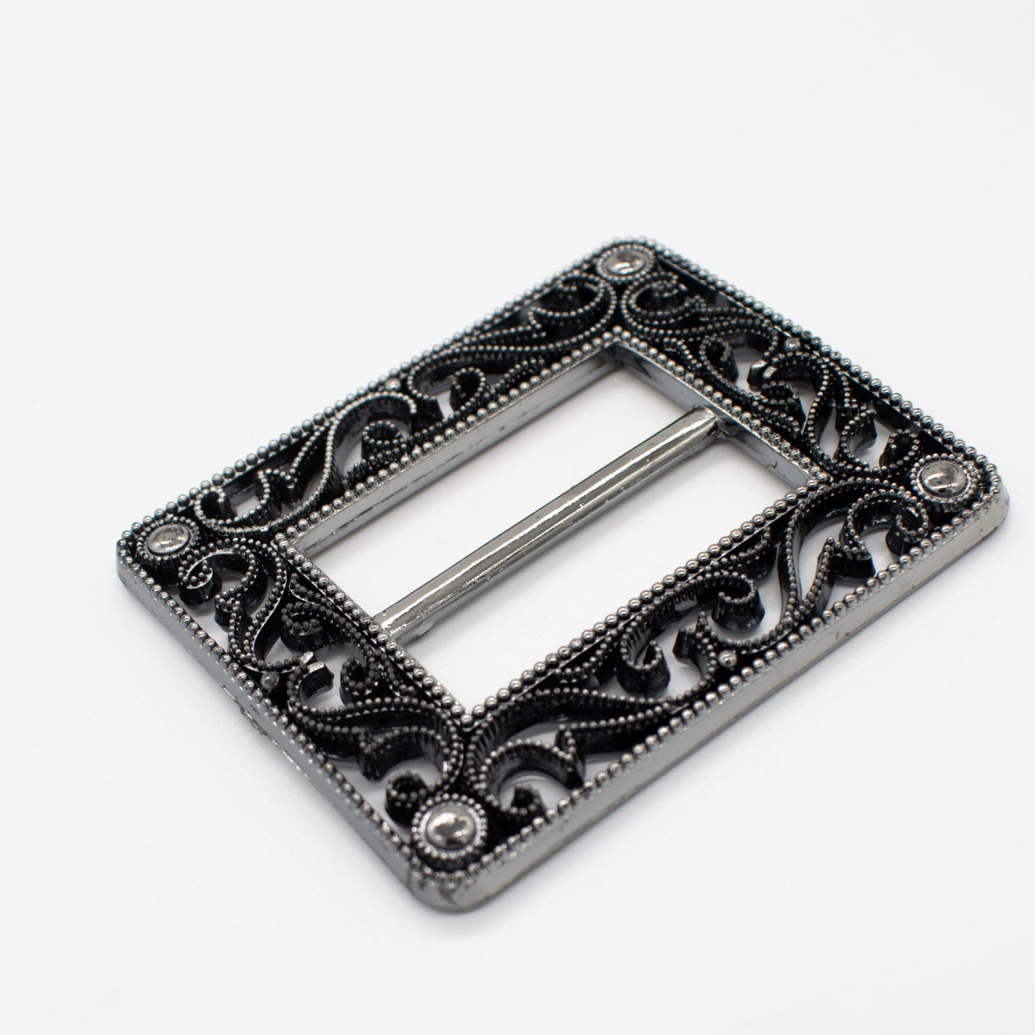 Fashion Scarf Brooch Buckle T Shirt Belt Clip Design-6 Dark Grey 65mm x 6mm