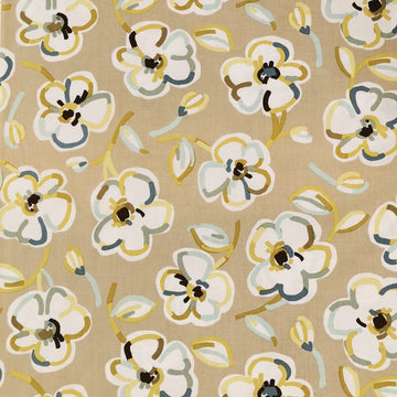 Benartex Fabrics Dwellings Big Flower on Latte Cotton Prints