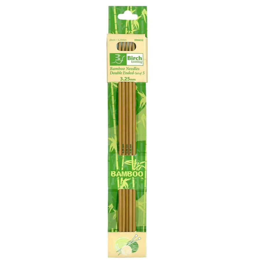 Birch Bamboo Double Pointed Knitting Needles 20cm Set of 5