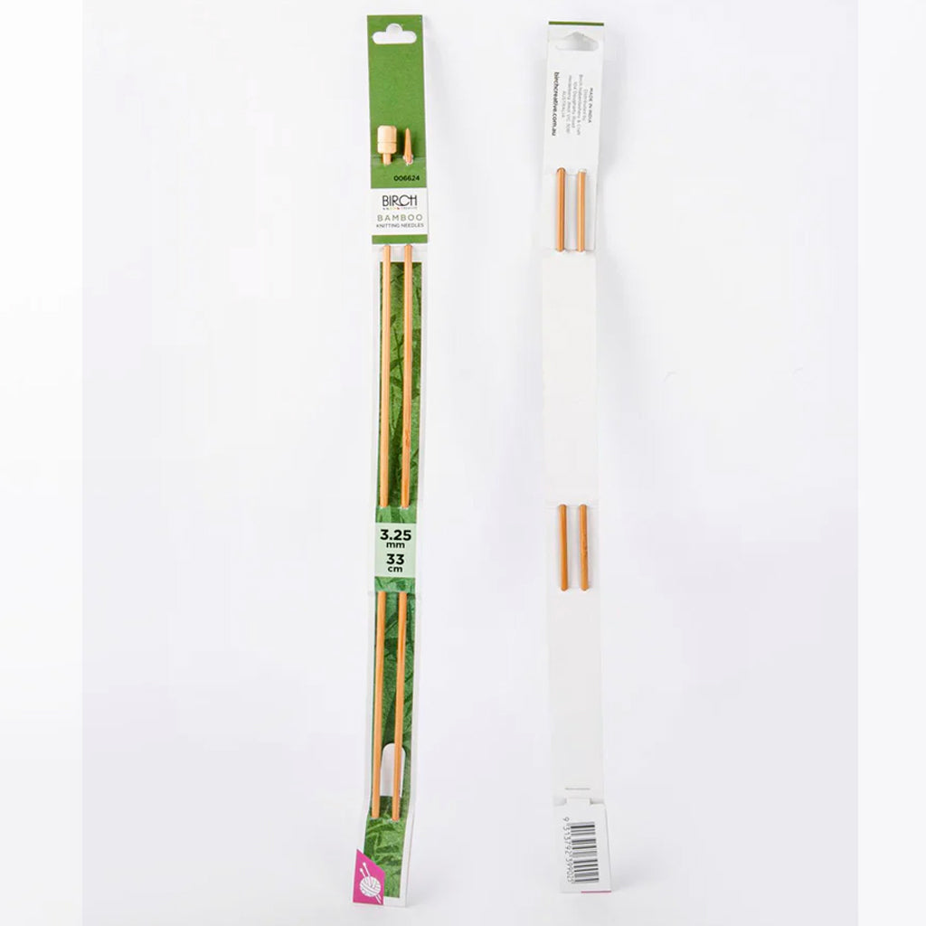 Birch Bamboo Single Pointed Knitting Needles 33cm