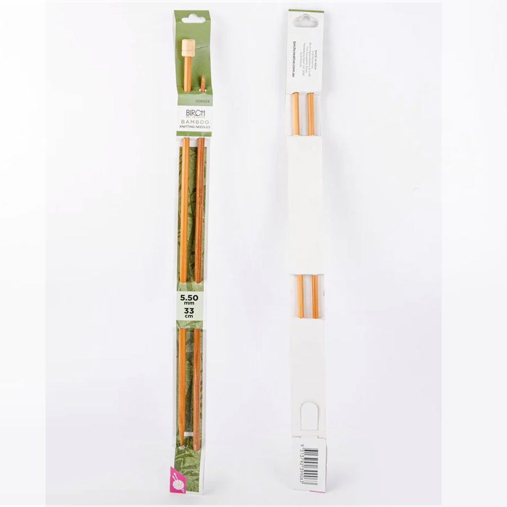 Birch Bamboo Single Pointed Knitting Needles 33cm