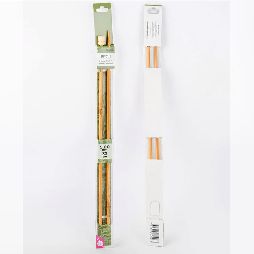 Birch Bamboo Single Pointed Knitting Needles 33cm