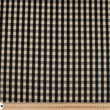 Black Natural Gingham Cotton Canvas