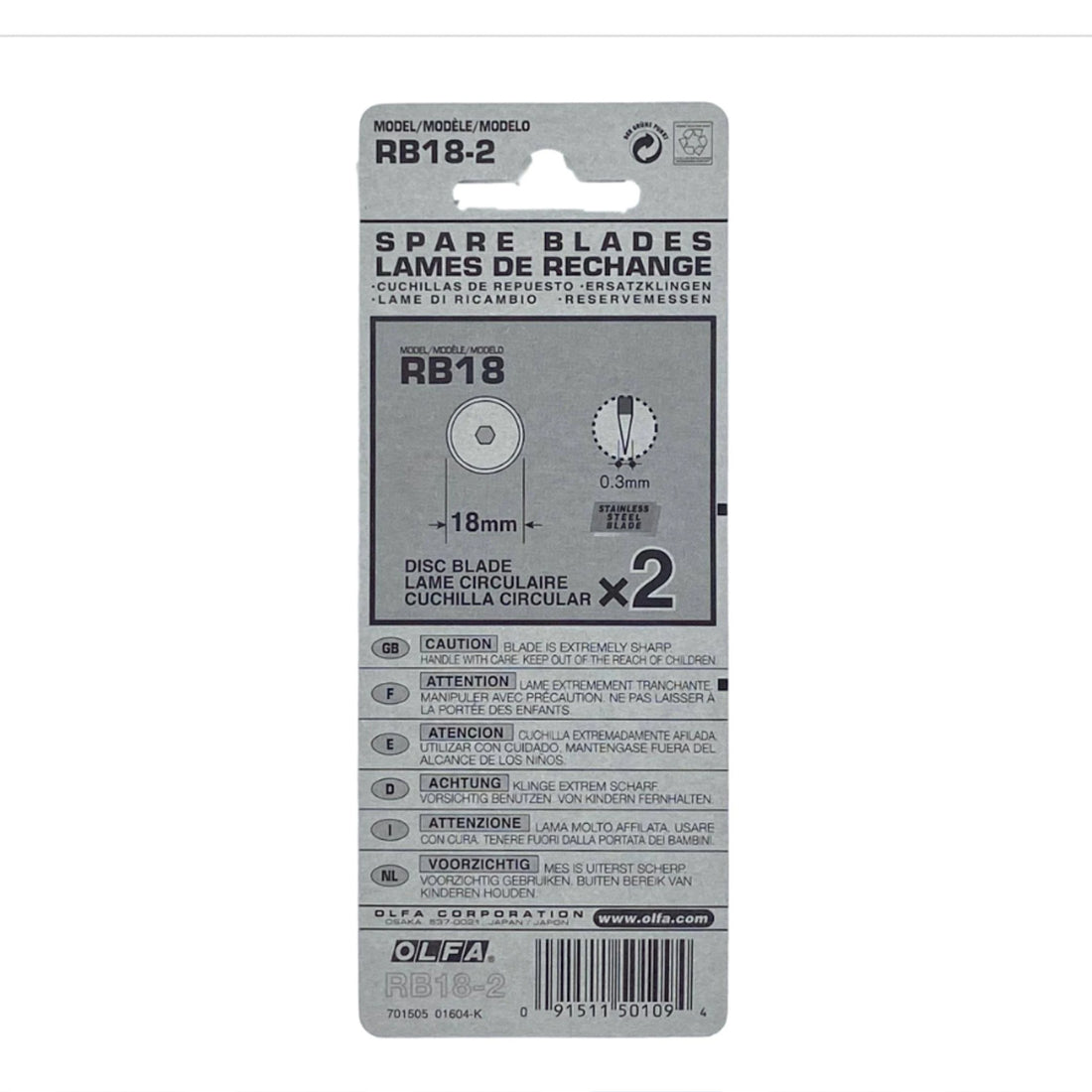 OLFA 18mm Replacement Blades for Rotary Cutter