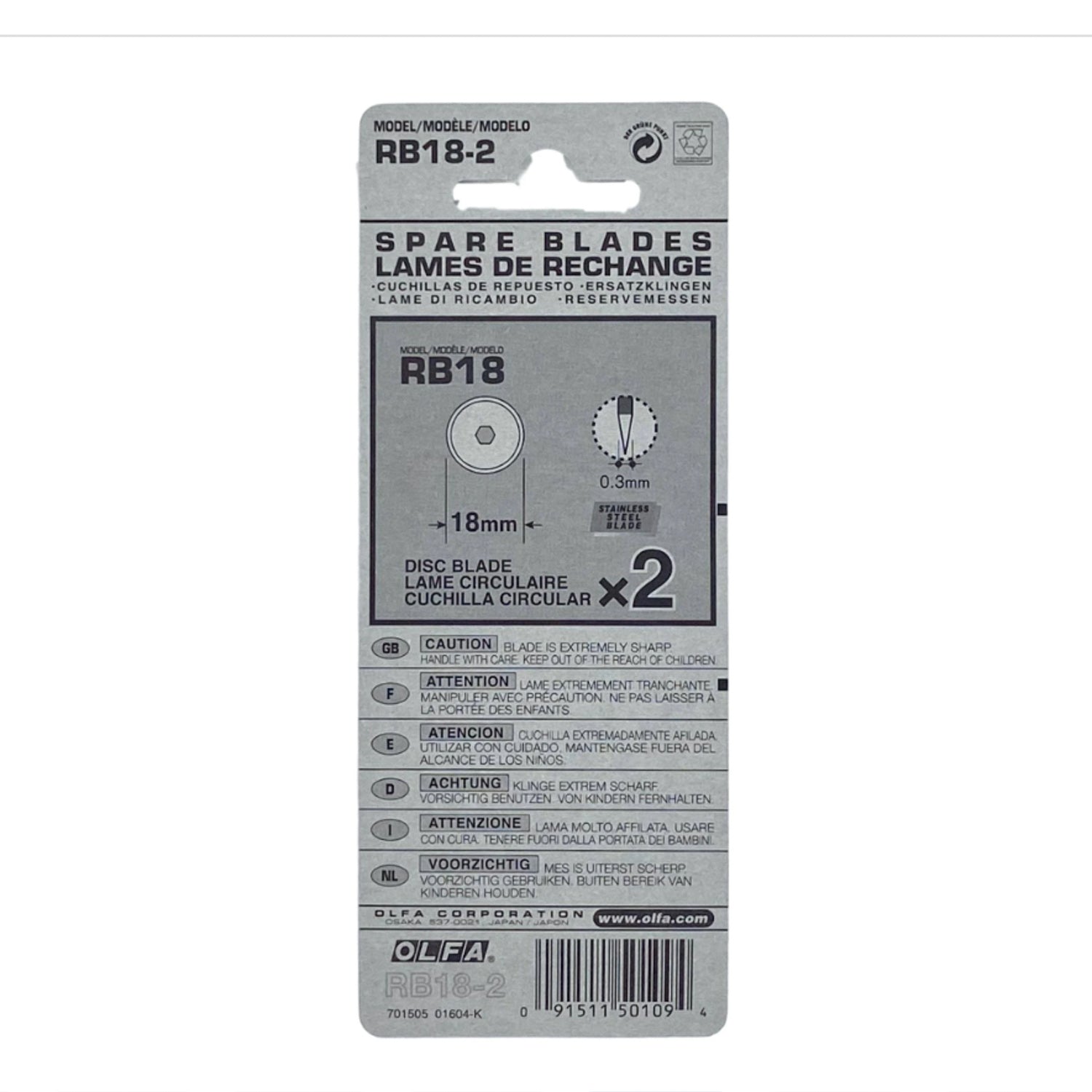 OLFA 18mm Replacement Blades for Rotary Cutter