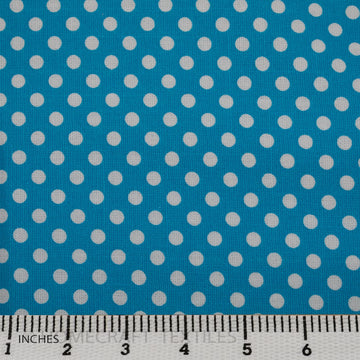 Blue Bright Dots Cotton Canvas Print