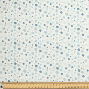 Blue Sea Collection #02 Blue Bubble on White Cotton Prints