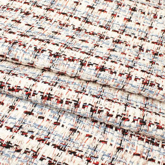 Boucle Tweed Suiting Design GZ-04 White/Blue