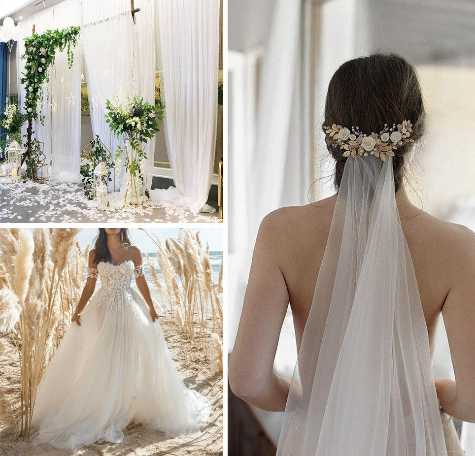 Hexagonal Bridal Veiling Tulle 300CM