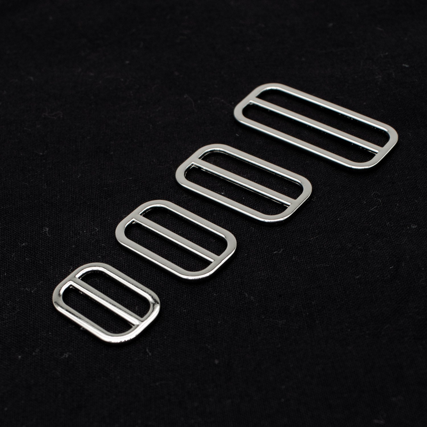 Metal Strap Bag Slider Ring Buckles Silver