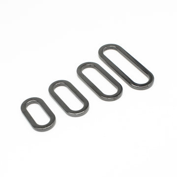 Metal Oval Ring Buckles Gun metal - Black