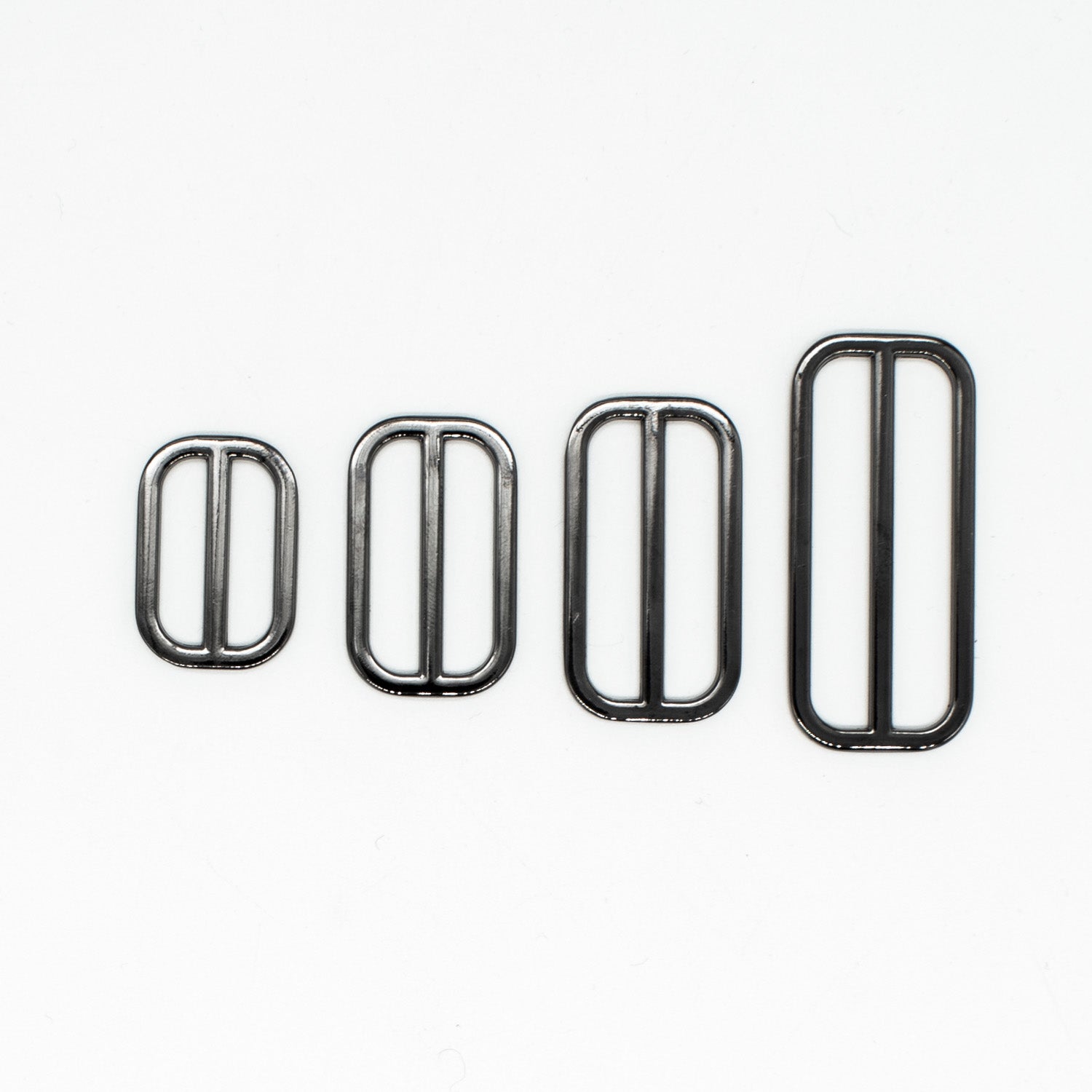 Metal Strap Bag Slider Ring Buckles Gun metal - Black