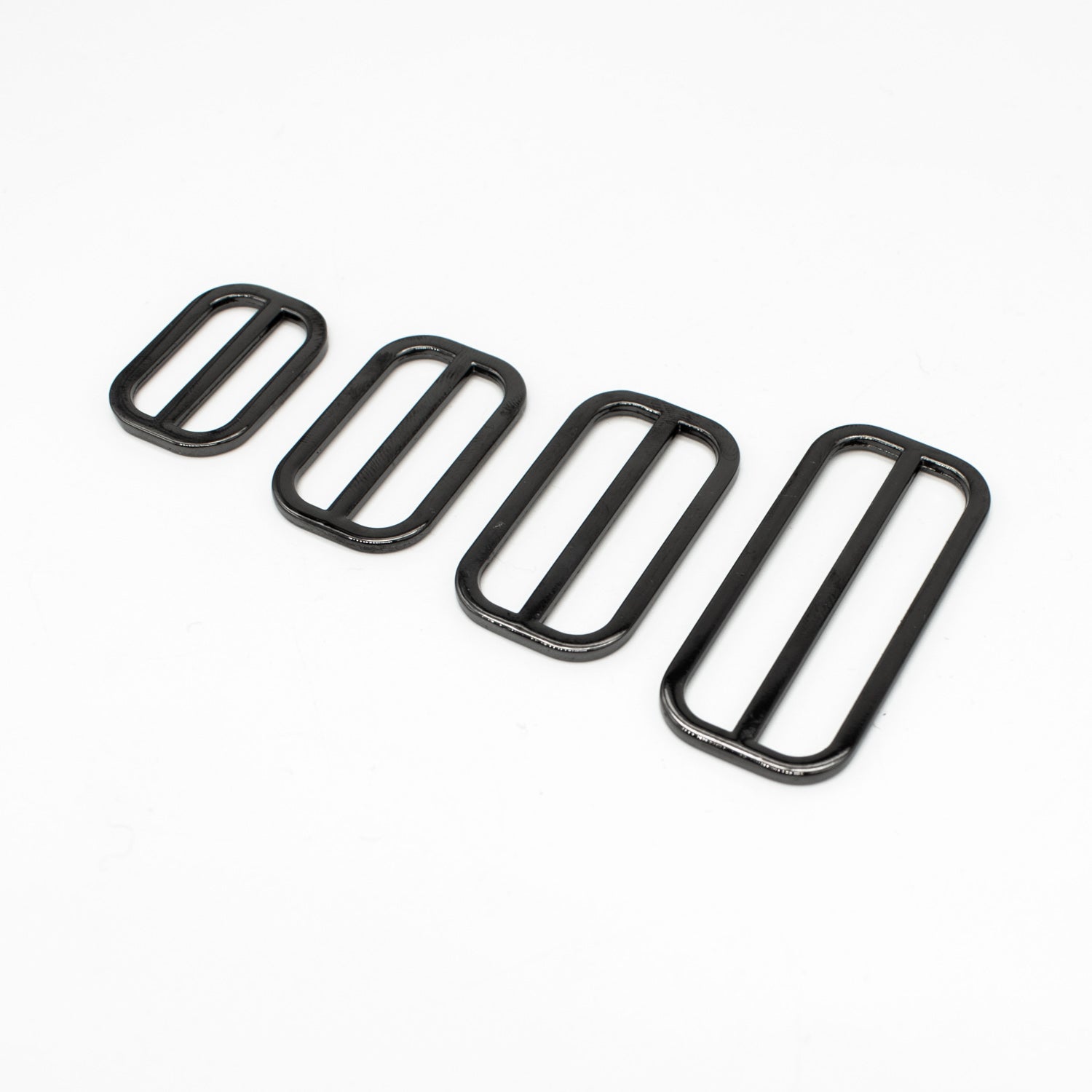 Metal Strap Bag Slider Ring Buckles Gun metal - Black