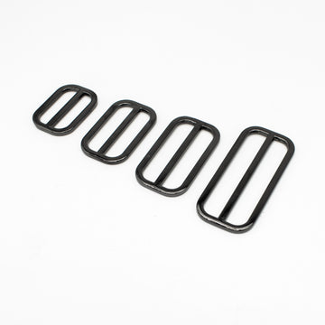 Metal Strap Bag Slider Ring Buckles Gun metal - Black