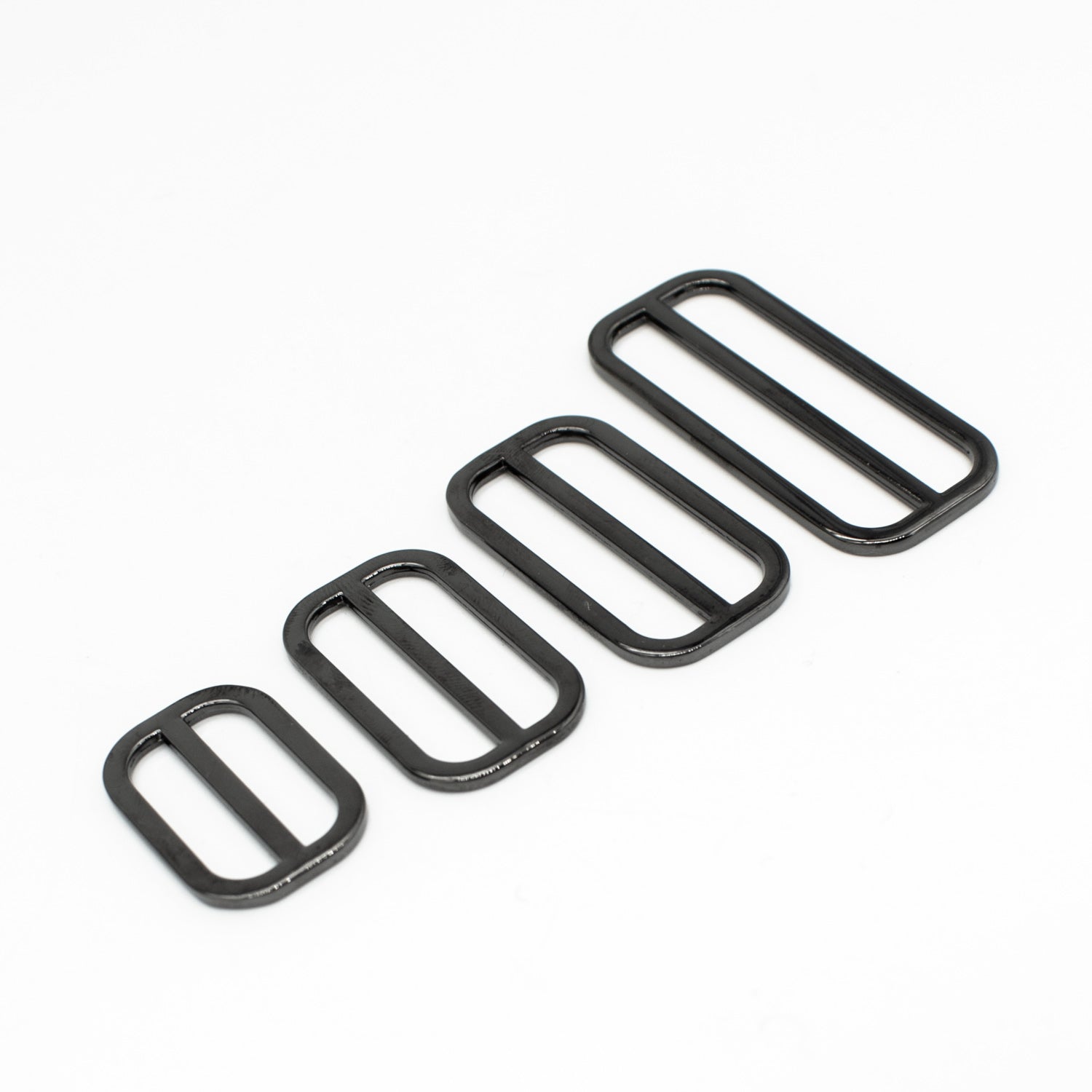 Metal Strap Bag Slider Ring Buckles Gun metal - Black