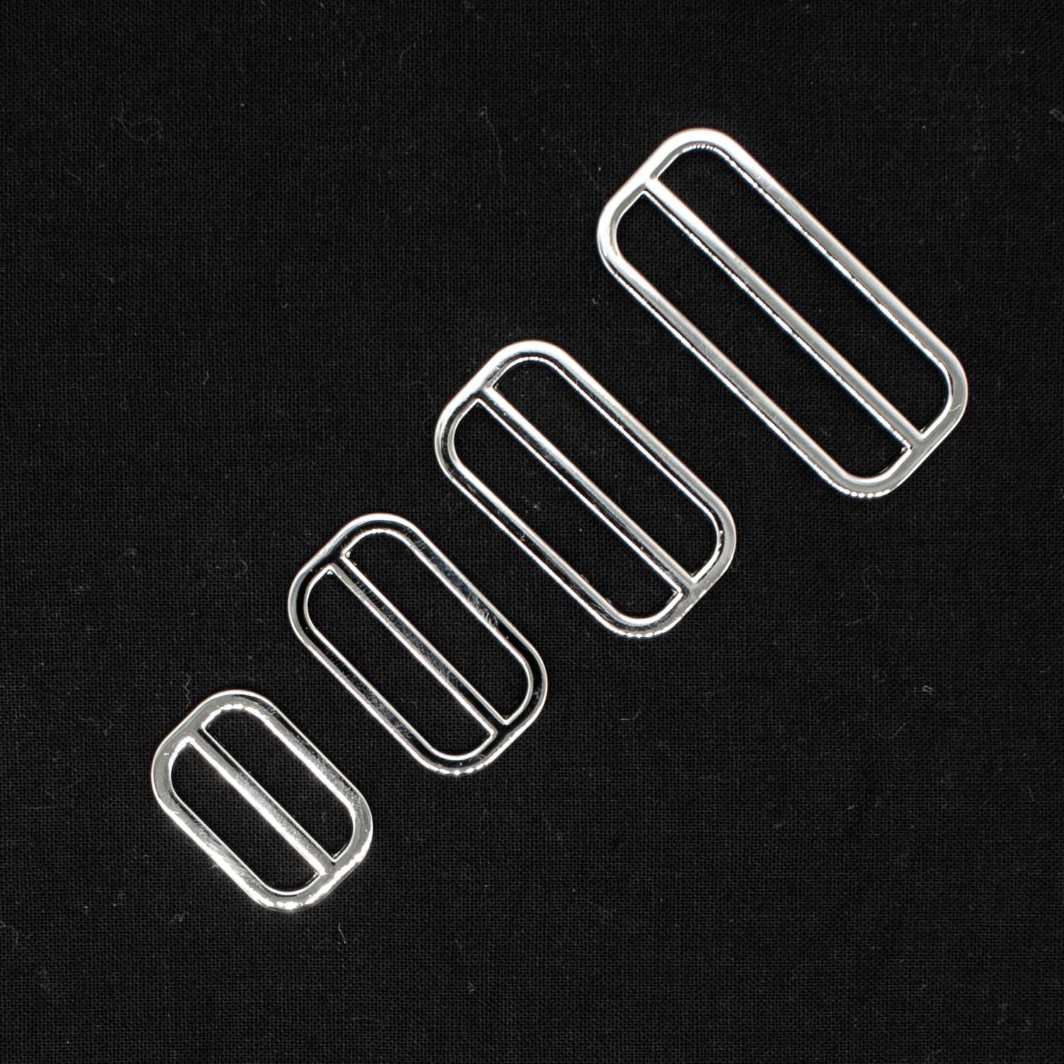 Metal Strap Bag Slider Ring Buckles Silver