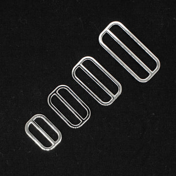 Metal Strap Bag Slider Ring Buckles Silver