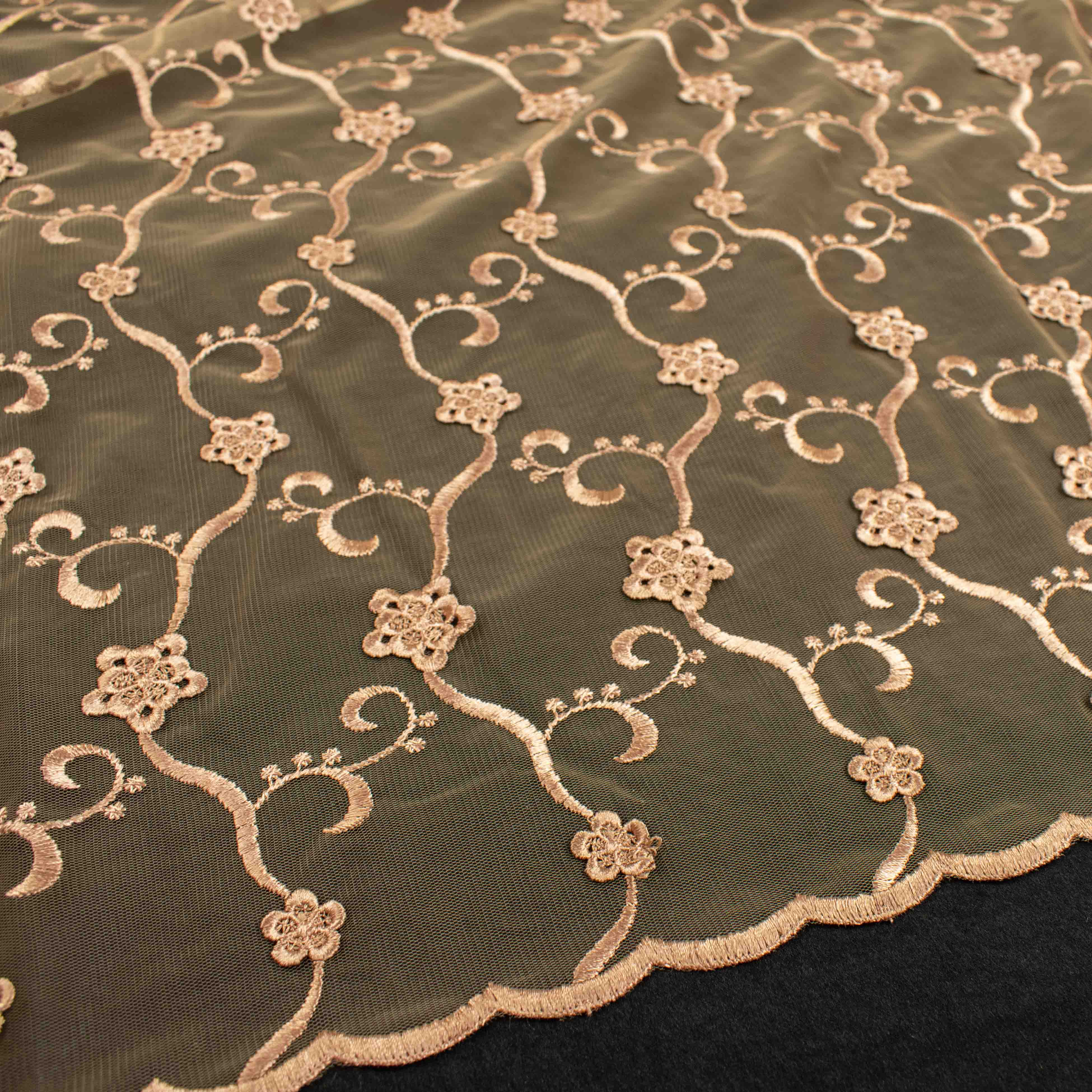 Chantilly French 3D Gold Flower Lace