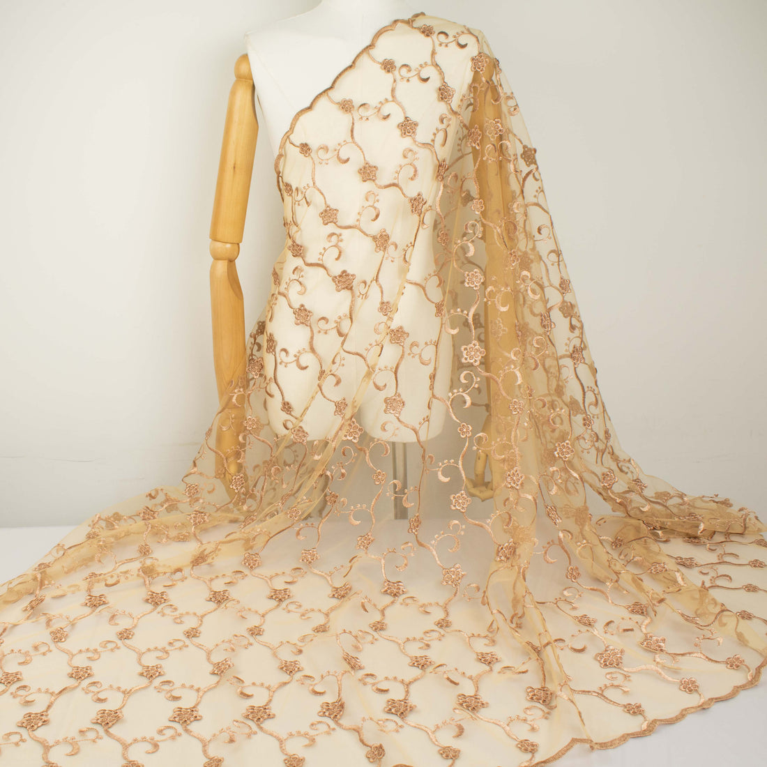 Chantilly French 3D Gold Flower Lace