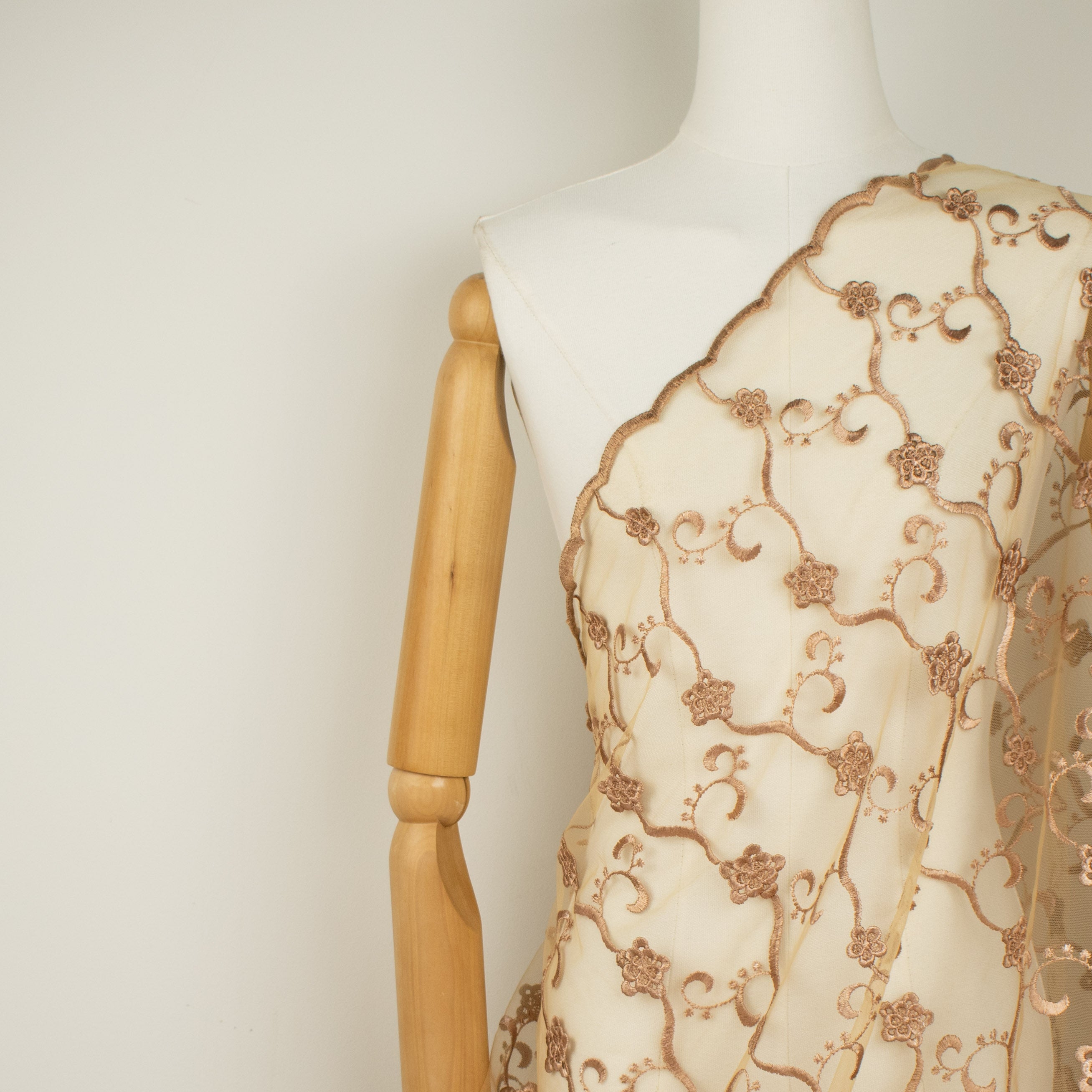 Chantilly French 3D Gold Flower Lace