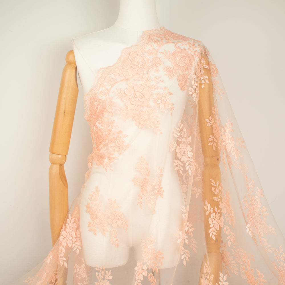 Chantilly French Lace Peach