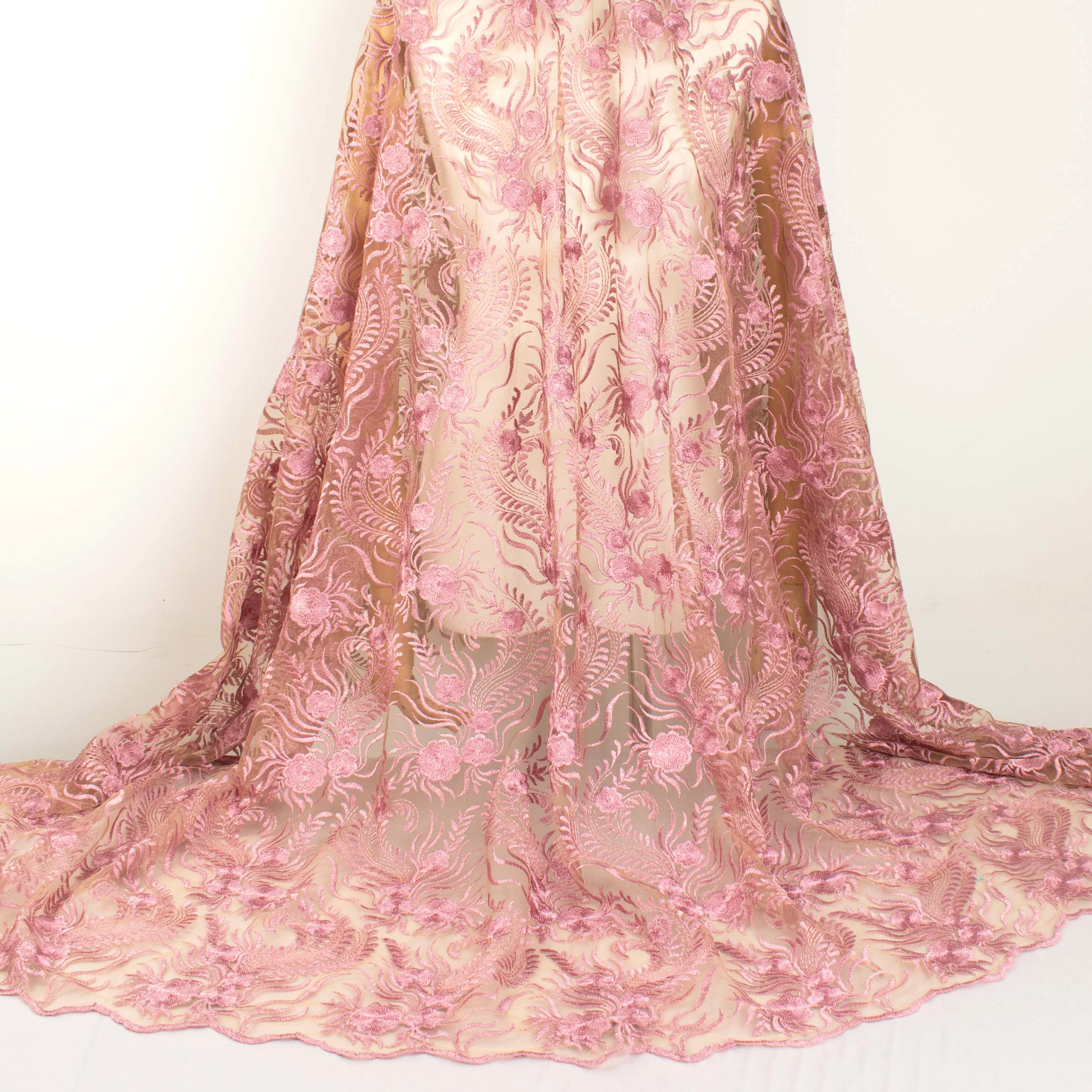 Chantilly French Lace Dusty Pink