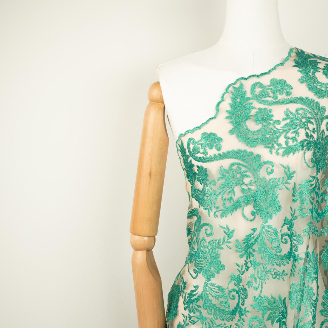 Chantilly French Lace Teal Design-2