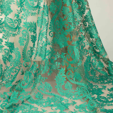 Chantilly French Lace Teal Design-2
