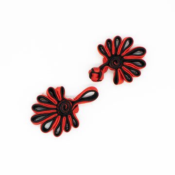 Chinese Button Design-6 Black & Red