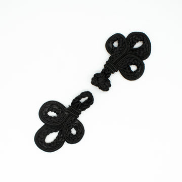 Large Chinese Button Black