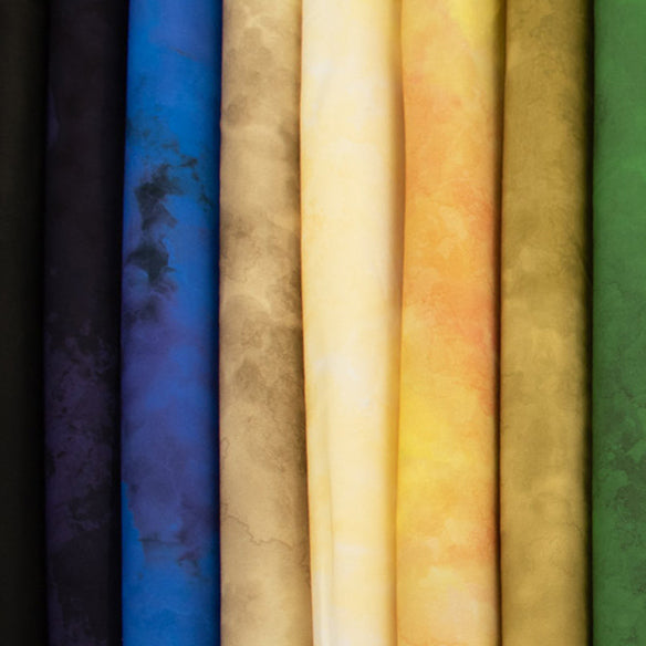 Cloudy Marble Collection #08 Mustard Watercolour Shading Cotton Prints