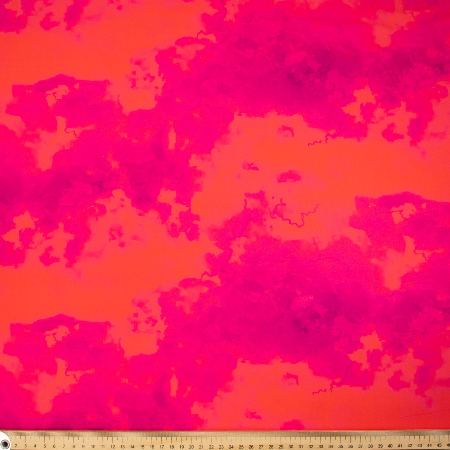 Cloudy Marble Collection #16 Hot Pink & Orange Watercolour Shading Cotton Prints