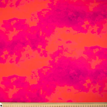 Cloudy Marble Collection #16 Hot Pink & Orange Watercolour Shading Cotton Prints