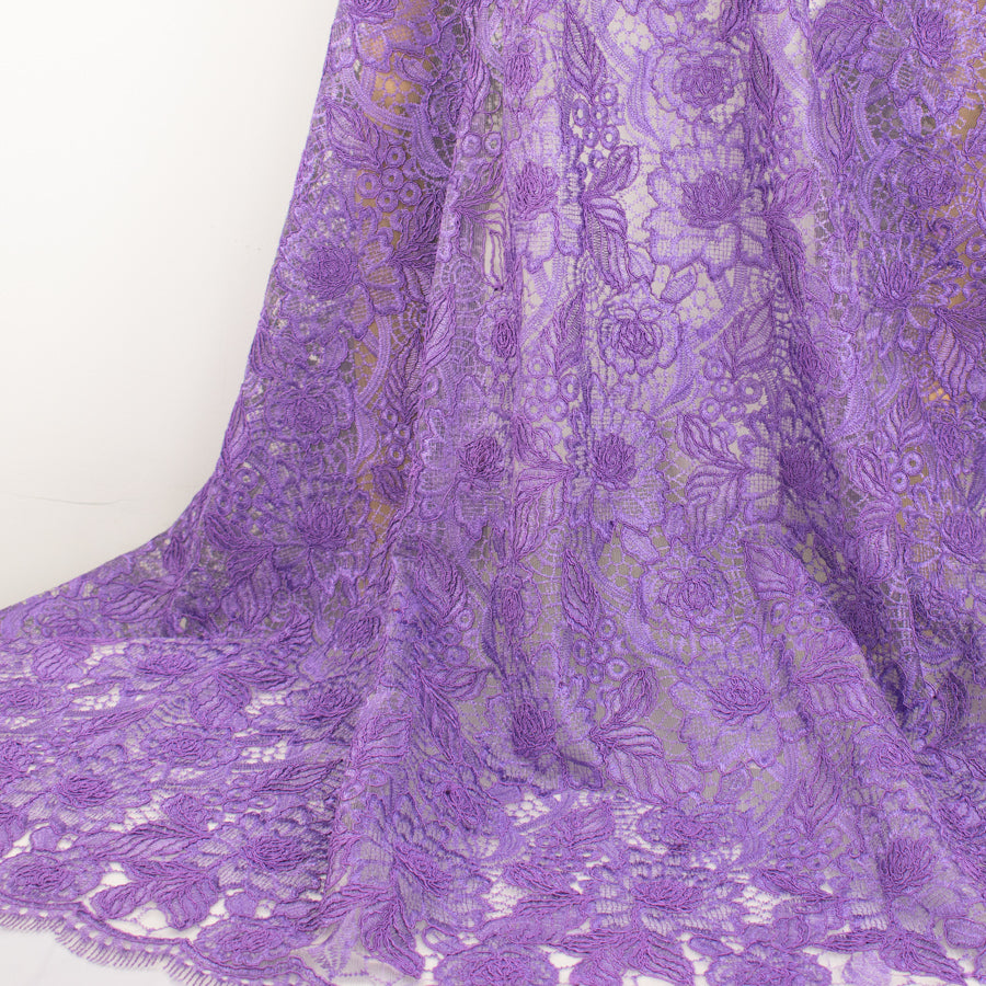 Corded Chantilly Lace Purple