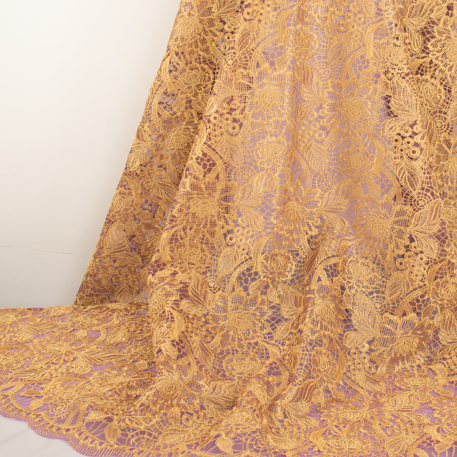 Corded Chantilly Lace Gold