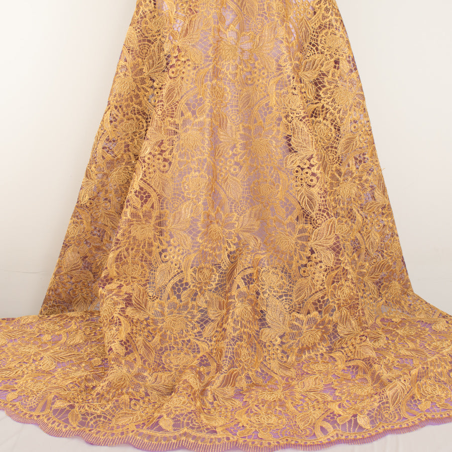 Corded Chantilly Lace Gold