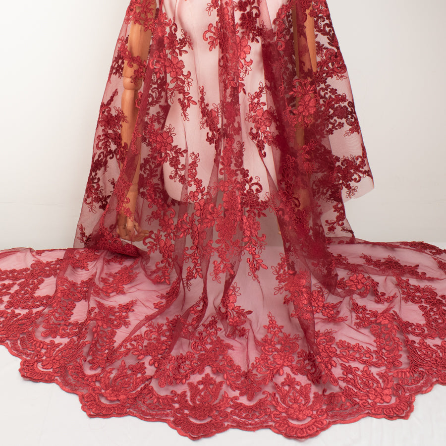 Corded Lace Burgundy